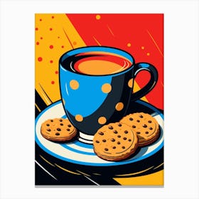 Cartoon Coffee & Biscuits Pop Art Inspired 2 Canvas Print