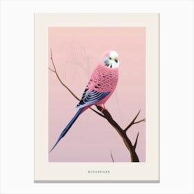 Minimalist Budgerigar 4 Bird Poster Canvas Print