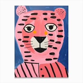 Pink Polka Dot Bengal Tiger 2 Canvas Print