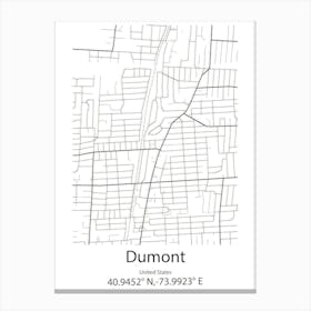 Dumont,United States Minimalist Map Canvas Print