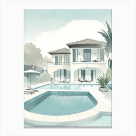 House With A Swimming Pool Canvas Print