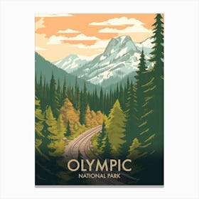 Olympic National Park Vintage Travel Poster 3 Canvas Print
