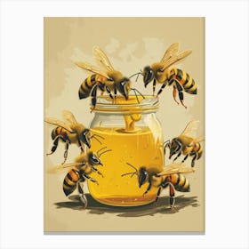 Carpenter Bee Storybook Illustration 13 Canvas Print