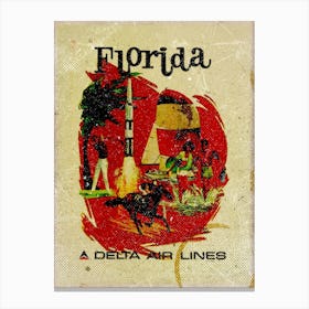 Vintage Travel Poster ― Florida Delta Air Lines Canvas Print