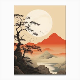 Japandi Mountains Canvas Print