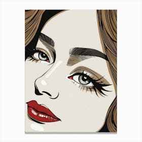 Woman Portrait Face Pop Art (58) Canvas Print