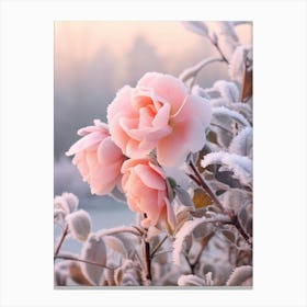 Frosty Botanical Camellia 5 Canvas Print