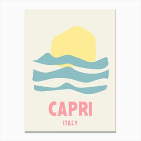 Capri, Italy, Graphic Style Poster 4 Canvas Print