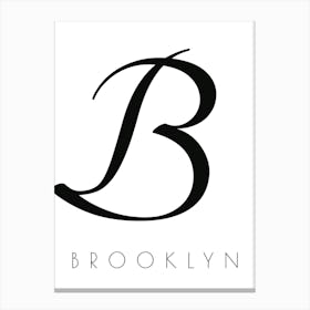 Brooklyn Typography Name Initial Word Canvas Print