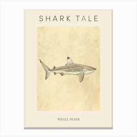 Whale Shark Vintage Illustration 5 Poster Canvas Print