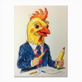 Chicken In Business Suit Canvas Print