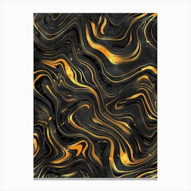 Gold And Black Marble Pattern Canvas Print