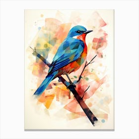 Bird Painting Collage Bluebird 7 Canvas Print
