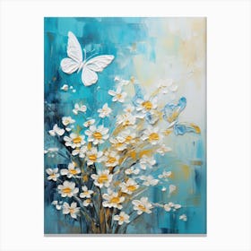 Daisies And Butterflies 4 Canvas Print