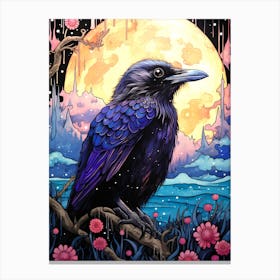 Crow Japanese Style Canvas Print