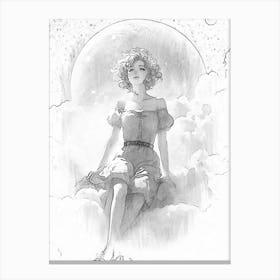 Girl In The Clouds Canvas Print