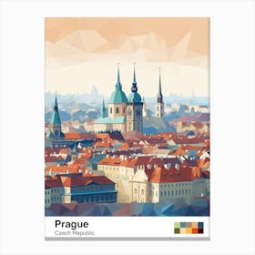 Prague, Czech Republic, Geometric Illustration 4 Poster Canvas Print