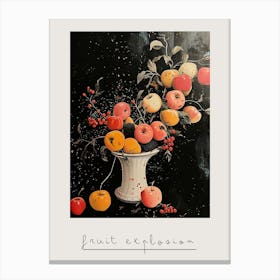 Art Deco Fruit Explosion Poster Canvas Print