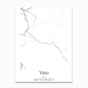 Yazu,Japan Minimalist Map Canvas Print