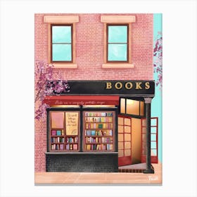 New York Bookshop NYC Travel Art Print Canvas Print