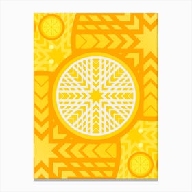 Geometric Abstract Glyph in Happy Yellow and Orange n.0038 Canvas Print