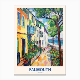 Falmouth England 3 Uk Travel Poster Canvas Print