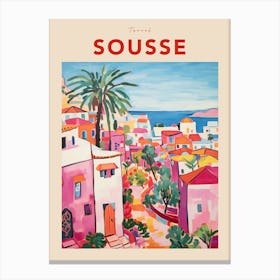 Sousse Tunisia Fauvist Travel Poster Canvas Print