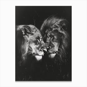 Barbary Lion Charcoal Drawing Rituals 2 Canvas Print