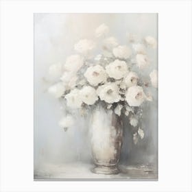 White Roses In A Vase Canvas Print