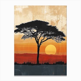 Sunset Acacia, Africa Canvas Print