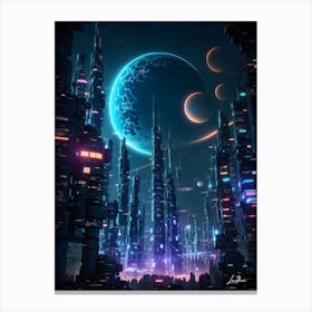Incredible space city Canvas Print