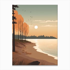 Autumn , Fall, Landscape, Inspired By National Park in the USA, Lake, Great Lakes, Boho, Beach, Minimalist Canvas Print, Travel Poster, Autumn Decor, Fall Decor 27 Canvas Print