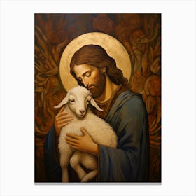 Icon Jesus Good Shepherd Canvas Print