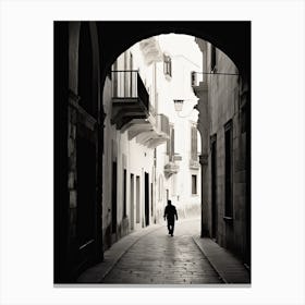 Lecce, Italy,  Black And White Analogue Photography  4 Canvas Print