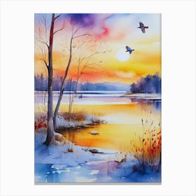 Winter Landscape Painting 16 Canvas Print