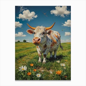 Cow In A Field 3 Canvas Print