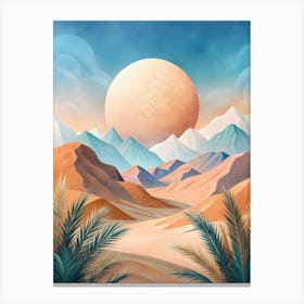 A Peaceful Abstract Desert Scene Featuring Muted 2 Canvas Print