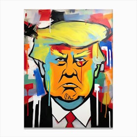 Donald Trump, Basquiat style, Neo-expressionism Canvas Print