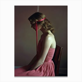 Woman In A Pink Dress Canvas Print