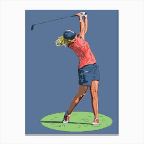 Golfer Swinging Canvas Print