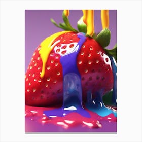 Dripping Strawberry Canvas Print
