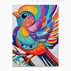 Colorful Bird-Reimagined 26 Canvas Print