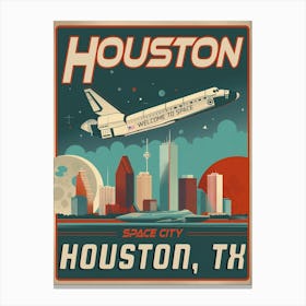 Houston, Texas - Vintage Poster Canvas Print