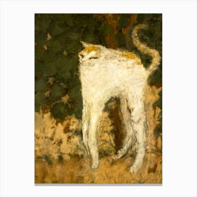 Le Chat blanc "The White Cat" 1894 Painting by Pierre Bonnard | Famous Funny Antique Art Canvas Print