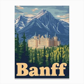 Aihrgdesign A Vintage Travel Poster Of Banff Canvas Print