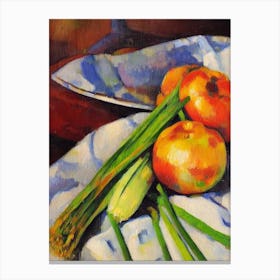 Leek 3 Cezanne Style vegetable Canvas Print