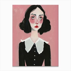 Girl With Black Hair 1 Canvas Print