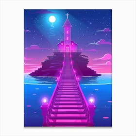 Church At Night Canvas Print