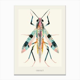 Colourful Insect Illustration Cricket 16 Poster Canvas Print