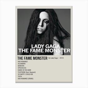 THE FAME MONSTER By Lady Gaga. 2010 Poster Canvas Print